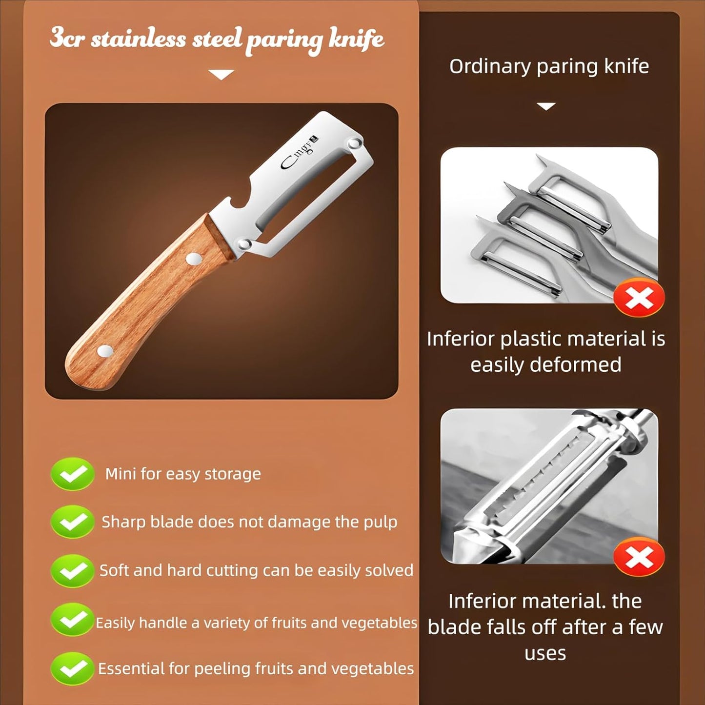 Chefora Premium Stainless Steel Vegetable Peeler Pro