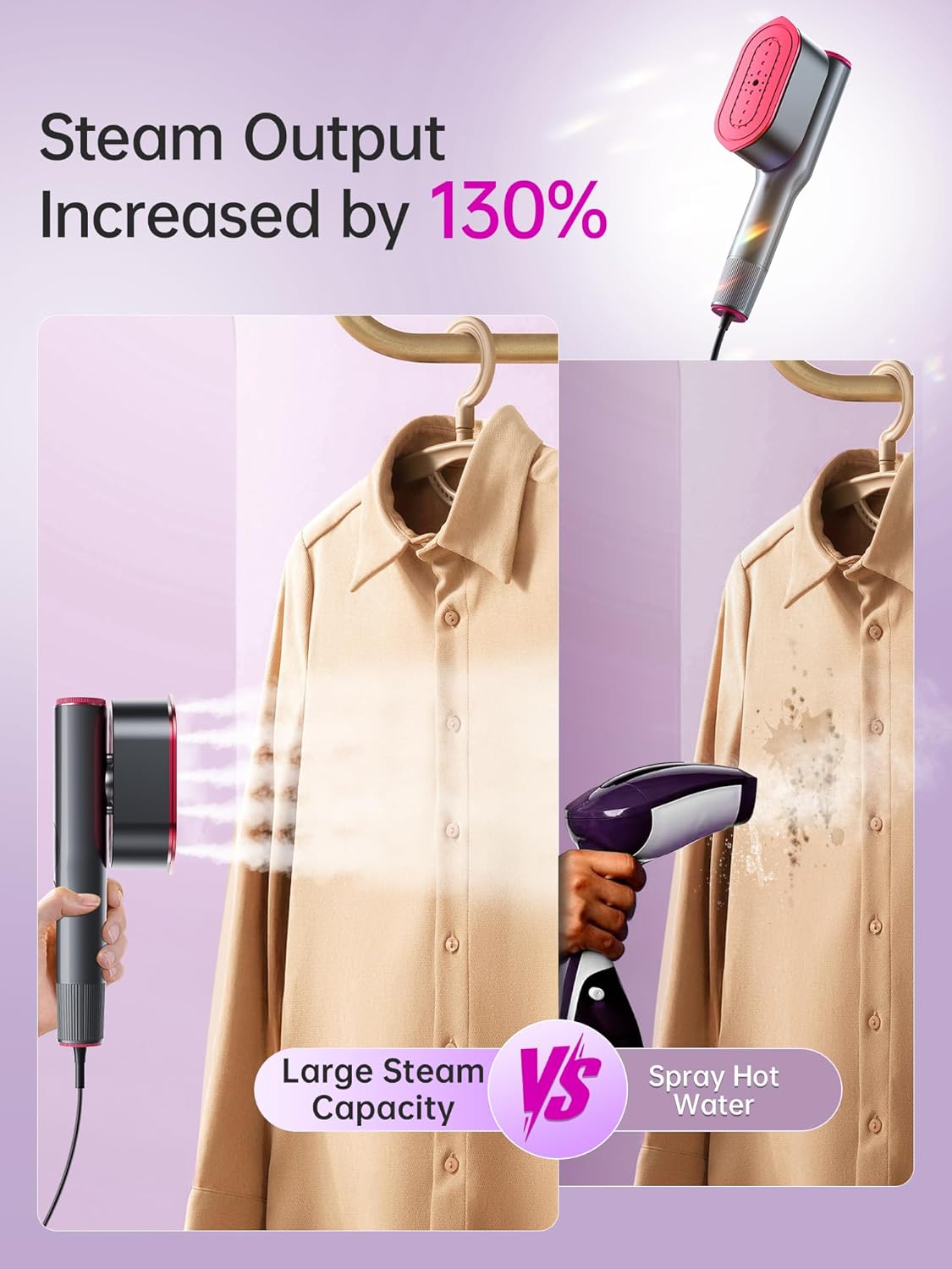 2-in-1 Handheld Garment Steamer & Iron