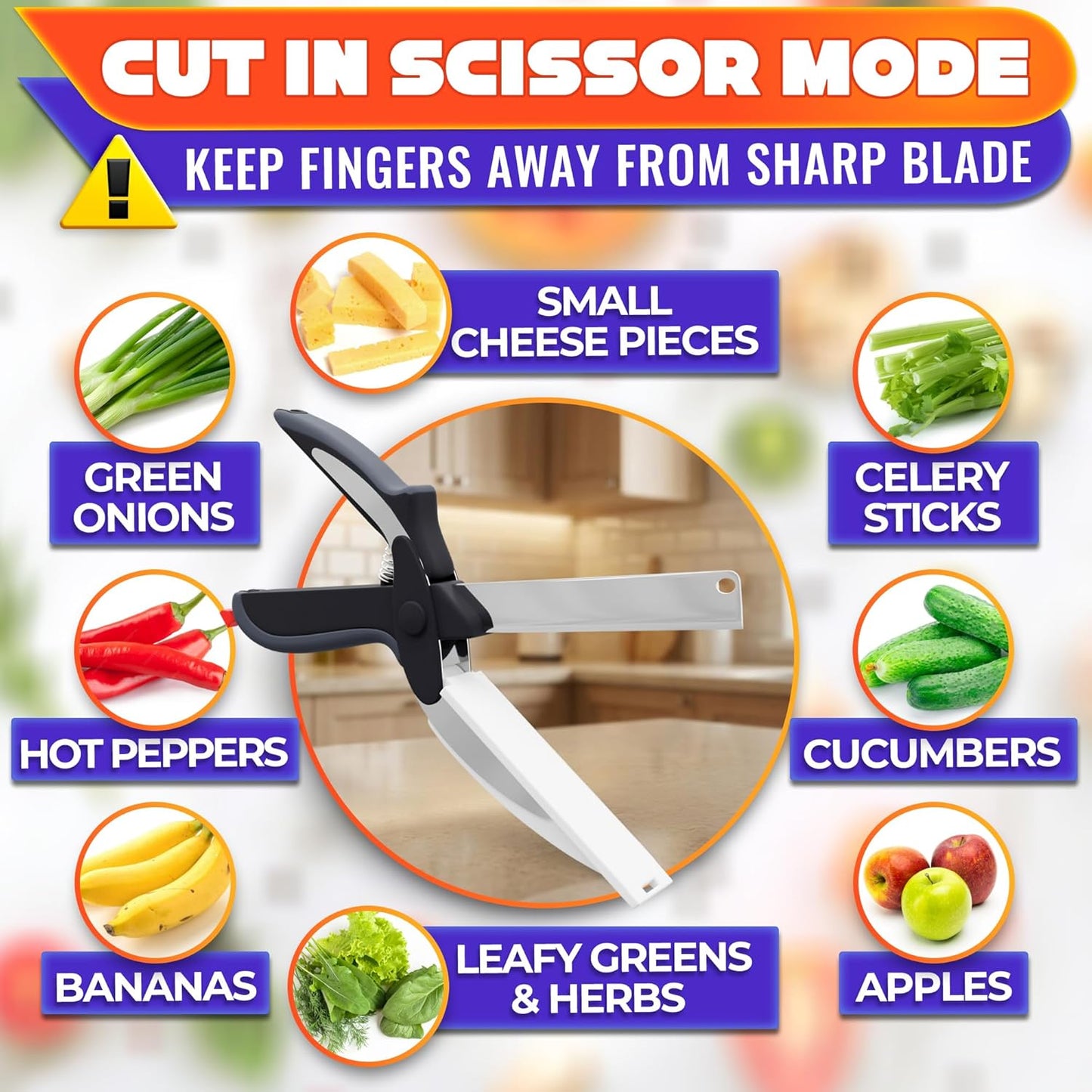 Multifunctional Vegetable Chopping Board Scissors