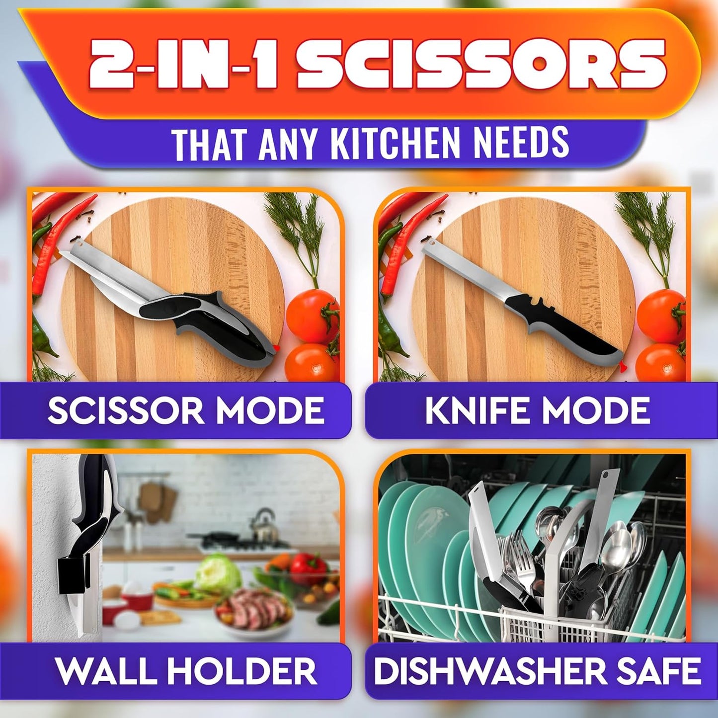 Multifunctional Vegetable Chopping Board Scissors
