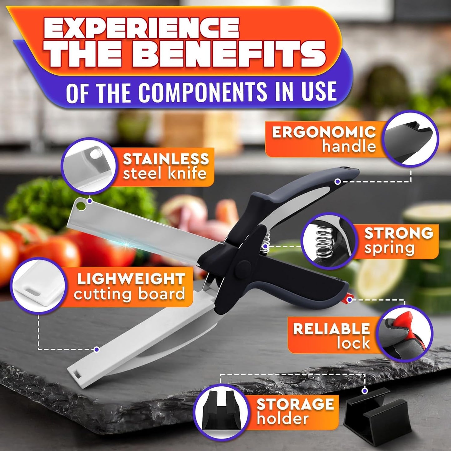 Multifunctional Vegetable Chopping Board Scissors